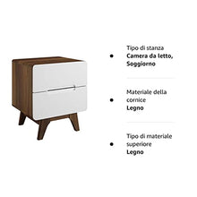 Modway Origin - Comodino moderno a 2 cassetti per camera da letto, stile contemporaneo, metà secolo, Bianco noce
