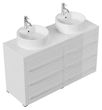 Mobile bagno a terra Memoria Modern bianco lucido con lavabi appoggiati