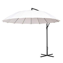 Outsunny Ombrellone Decentrato da Giardino Φ296cm, Ombrellone a Braccio per Esterni Bianco Crema con Base a Croce