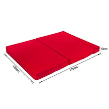 G&H - Materasso pieghevole pieghevole per letto matrimoniale, con rivestimento rimovibile, colore: Rosso