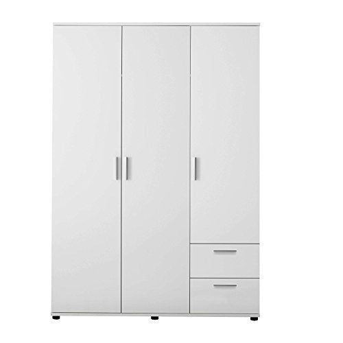 AVANTI TRENDSTORE - Bimbi - Serie di mobili per la cameretta dei bambini o neonati, in legno laminato di colore bianco opaco (Armadio)