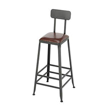 YS Sedia Sgabello da Bar Sedile Bar, Schienale in Legno Alto in Ferro Art Pu Sala da Pranzo Creativo per Pub Cucina per il Tempo Libero Nordic Semplice Moderno,75 cm,75 cm