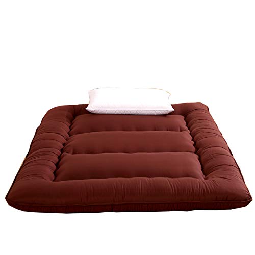 FDesign Tatami Materasso futon, Pieghevole Morbido Pelo Spesso Mattres Tradizionale futon,Tappetino Giapponese Letto Roll, Student Dormitory Materasso Mattress Protector,Brown,180 * 200cm