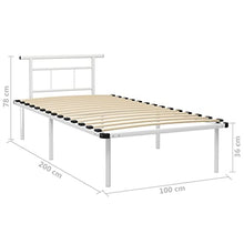 vidaXL Giroletto Bianco in Metallo 100x200 cm