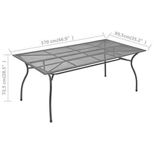 vidaXL Tavolo da Giardino Robusto Elegante Industriale Design a Rete Tavolo e Sedie Arredi Mobili da Esterno in Acciaio Antracite 170x89,5x72,5 cm