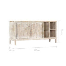 vidaXL Credenza Stile Rustico Raffinato Colore Chiaro Rialzata 4 Scomparti Resistente Buffet Madia Mobile Cucina 160x40x76 cm Legno Massello di Mango