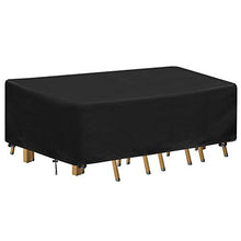 Tesmotor Coperture per Giardino Rettangolari Copertura per Tavolo da Esterno Copertura Impermeabile per Mobili da Giardino, Tessuto Oxford con 4 Fibbie - 350 x 260 x 90CM