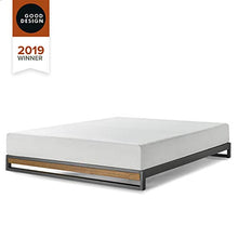 ZINUS Telaio da letto Suzanne 15 cm in metallo e legno | Supporto per doghe in legno | Facile da montare | 140 x 190 cm| Castagna