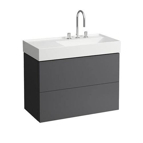 Laufen Mobiletto lavabo Kartell Running, Adatto per lavabo 810339, 2 cassetti, 880x600x450, colorazione: Grigio Ardesia - H4076080336421