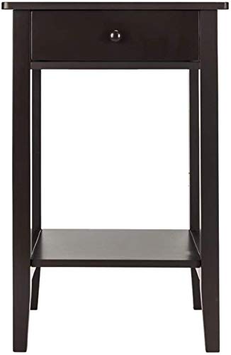 YRRA Comodino in Legno Comodino Divano Tavolo con 1 cassetto e ripiano portaoggetti 18,11 L x 13,78 P x 27,56 A (caffè)