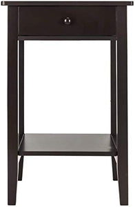 YRRA Comodino in Legno Comodino Divano Tavolo con 1 cassetto e ripiano portaoggetti 18,11 L x 13,78 P x 27,56 A (caffè)