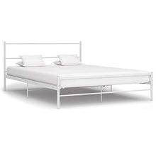 BIGTO - Struttura letto in metallo acciaio per camera da letto, 140 x 200 cm, colore: Bianco
