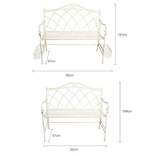 Sgabello da 51,5 pollici panchina da giardino vecchia panchina retro-made, sedute casual da cortile panca in metallo a due posti, sedia da esterno antiruggine e resistente alle intemperie mobili da