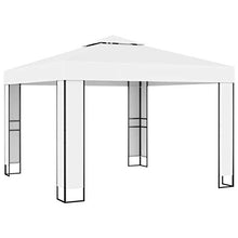 Lasamot Padiglione con Struttura in Acciaio in Stile Moderno, Padiglione da Giardino per riunioni di Famiglia Padiglione Esterno 3 x 3 m Bianco con Rivestimento in PA