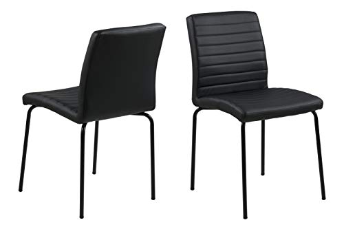 Amazon Brand - Movian Kander - Set da 2 sedie sala da pranzo, 52 x 47 x 86,5 cm, nero
