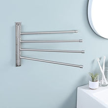 KES Porta Asciugamani Braccio Oscillante Montaggio a Parete Bagno, 4-Braccio, Acciaio Inossidabile SUS304 Spazzolato, A2102S4-2
