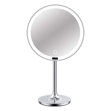 Specchio per Trucco a LED con Lampada, Specchio per Trucco con Luce, dimmer Continuo, Ricarica USB, sensore Viso Intelligente, Rotazione di 360 °