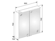 Keuco Royal L1 Specchio 13602, 2 Ante girevoli, 650mm, con Due cassetti Interni - 13602171302