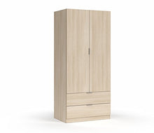 Dmora Armadio Guardaroba 2 Ante + 2 cassetti, Rovere, 81 x 180 x 52 cm