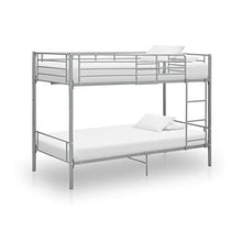 Tidyard Letto a Castello in Metallo con Rete a doghe Incluse,Scomponibile in 2 lettini Singoli,90x200 cm,Grigio