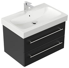 Mobile bagno con lavabo Geberit Icon 75 cm nero satinato