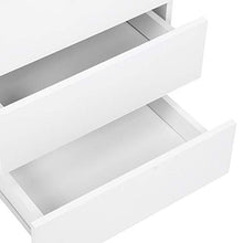 Cassettiera Camera Letto, Comodino da Letto Comodino Moderno Comodino con 3 Cassetto, 45 x 38.2 x 56 cm, Bianco