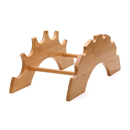 Liangzishop Portabottiglie Vino Espositore per cremagliera da Vino in bambù con portabottiglie da Vino (Che può Contenere 6 Bottiglie) Supporto per Bottiglie