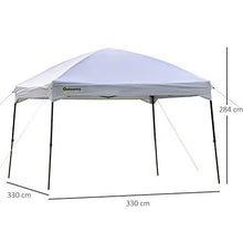 Outsunny Gazebo Pieghevole 3x3m da Giardino o da Esterno con Borsa da Viaggio in Acciaio e Tessuto Oxford Bianco