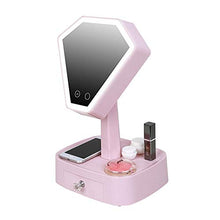 YIBOKANG Specchio Bluetooth/Specchio per Il Trucco a LED con Bluetooth-con Caricabatterie USB, Altoparlante Audio Wireless, Rotazione di 180 ° e gradazione della Luce