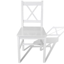 mewmewcat Sedie da Pranzo 4 pz in Legno Bianche,Sedie da Pranzo in Legno di Pino Bianche Soggiorno Cucina Seggiole