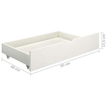 Lasamot Struttura Letto con 2 cassetti, Struttura Letto in Legno massello di Pino Adatto per Materasso 140x200 cm (Materasso Non Incluso), Bianco e Marrone
