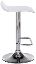 CLP Sgabello Bar Dyn Imbottito in Similpelle I Sedia Bancone Regolabile 60-78 CM I Sgabello Alto Girevole 360°, Colore:Bianco