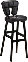 Yxsd - Sgabello da bar con schienale alto, gambe in legno di faggio e seduta in finta pelle, altezza per pub, sedia a cassiere KTV, colore: nero, dimensioni: 78 cm