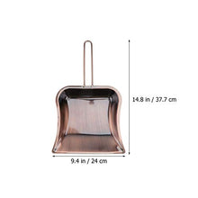 DOITOOL Polvere Pan in Acciaio Inox Palmare Spazio di Risparmio delle Famiglie Paletta Strumento di Pulizia per La Cucina di Casa da Giardino Garage Luce di Alimentazione Marrone