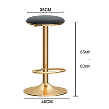 Bar sgabelli da bar Sedie colazione cucina Sgabelli regolabili sgabelli da bar, girevole Sgabelli for Cucine, Velluto di seduta, le gambe di metallo oro, Altezza regolabile 65-80cm, rosa / grigio / ve