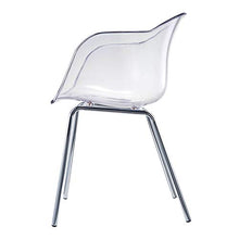 Damiware Romeo - Set di 2 sedie da salotto, in policarbonato e metallo, design retrò, per ufficio, salotto, cucina, soggiorno (cristallo)