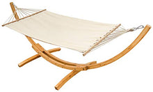 XXL Amaca per Due con Struttura in Legno Naturale Porta Amache Lettino da Sole Beige