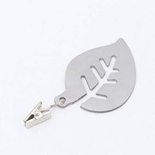 Cabilock 4 Pezzi Tovaglia Pesi Clip Copertura Tavolo in Acciaio Inox Morsetti Pesi Ornamento per Picnic All'aperto Cena in Famiglia (Foglia)
