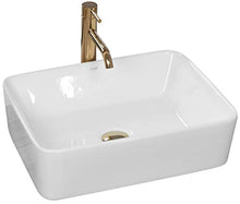 VBChome Lavabo in ceramica, 48 x 36 cm, ovale, piccolo, rettangolare, lavabo in ceramica