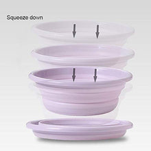 Portable Lavabo Bagno Pieghevole Lavabo Tondo per la Lavanderia Camping Viaggio, Rosa M
