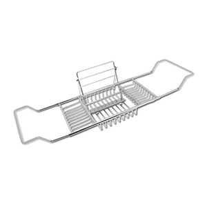 AnnYGJ Metallo Vassoio di Vasca da Bagno, Bagno Rilassante Posto iPad Mensola Mensole in Vetro per L'hotel Domestico Rack Bagno, Mensole Telescopiche 63.5-98cm