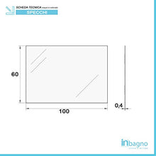 Inbagno Specchio bagno con Lampada LED 100x60 cm, reversibile, con illuminazione LED Cromo luce naturale (Luce Naturale 50 cm, 100x60 cm)