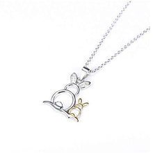 Baoxiaohed Collana in Argento Sterling, Collana di Conigli Mamma in Stile Moda Argento Sterling 925, Adatta per La Festa della Mamma, Regali di Anniversario E Regali di Compleanno