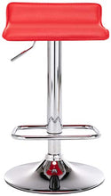 CLP Set 2 Sgabelli Bar Dyn In Similpelle I Coppia Sedie Da Cucina Bancone Con Poggiapiedi, Colore:rosso
