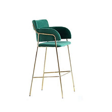 LIYONG Bar Sedia, Struttura del Metallo Comfort Cuscino con Schienale e poggiapiedi seggiolone (Color : Blue)