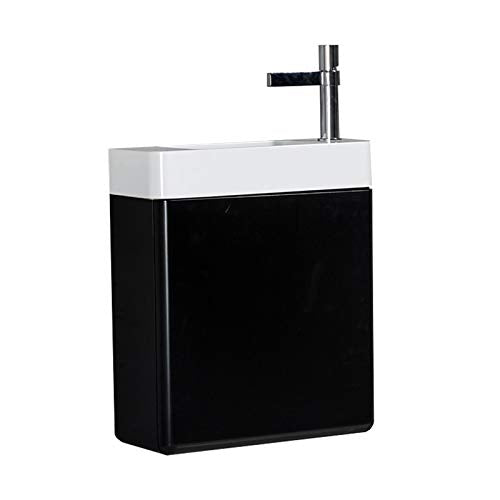 Mobiletto per il bagno CARO 450 - disponibile in diversi colori - Specchio o armadietto a specchio opzionale, Colore:Nero (opaco), Specchio:Senza specchio