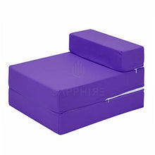 Futon Z - Divano letto singolo pieghevole per adulti e bambini, con rivestimento rimovibile con cerniera, colore: viola