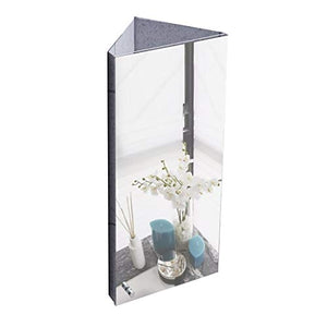 Armadietti a specchio In Acciaio Inossidabile Armadio A Specchio Triangolare da Bagno Armadio A 3 Strati Angolo Bagno con Pensile A Mensola (Color : Silver-Open Right, Size : 30 * 60 * 19cm)