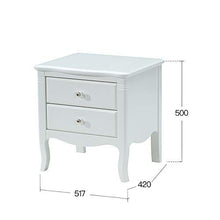 M&Z - Comodino bianco con due cassetti, 500 x 420 x 517 mm