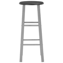 vidaXL Set da Bar 3 pz Tavolo e Sedie Alte con Poggiapiedi Robuste Eleganti Angolo Cucina Bancone e Sgabelli Bistrot in Legno e Acciaio Nero e Grigio